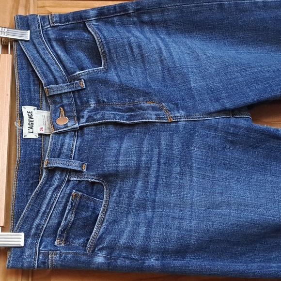 L'Agence Jordan vintage straight cropped distressed Denim sz27-28 - Picture 3 of 15
